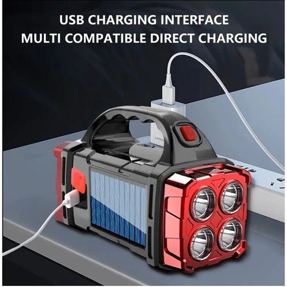 Multifunctional Solar LED+COB Light & Handle; USB Charging Waterproof Power Bank - Picture 7 of 9